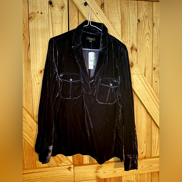 JCrew crushed velvet blouse - Picture 3 of 5